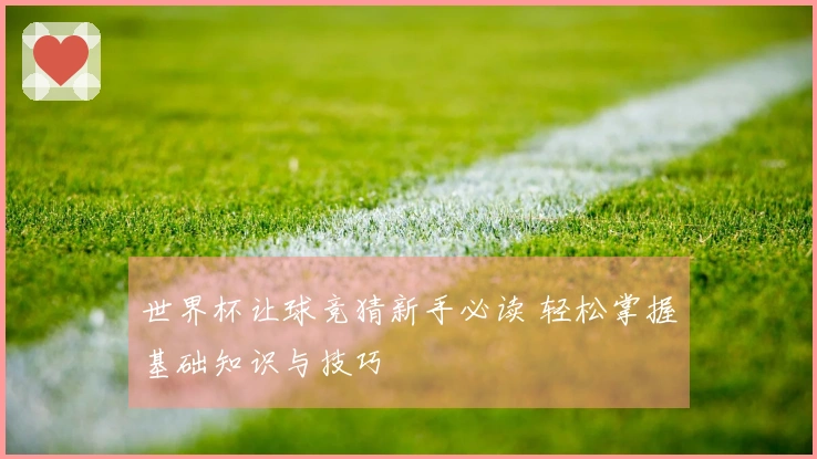 世界杯让球竞猜新手必读 轻松掌握基础知识与技巧